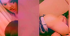 teen 18+ Ladyboy in Colorful Bikini Strokes her Huge Dick t
