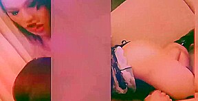 teen 18+ Ladyboy in Grey Dress Pulls out a Monster